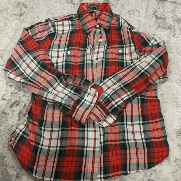 NWT Lauren Ralph Lauren plaid button-up  shirt - Picture 2 of 5